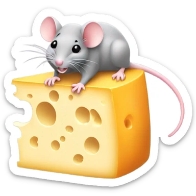 Mouse with cheese sticker