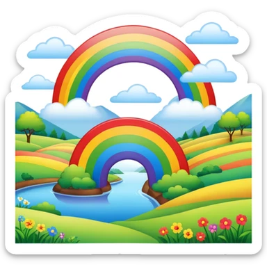 rainbow SPAM ART country landscape  sticker