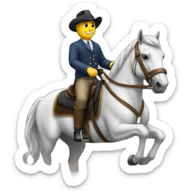 a horse riding a man sticker