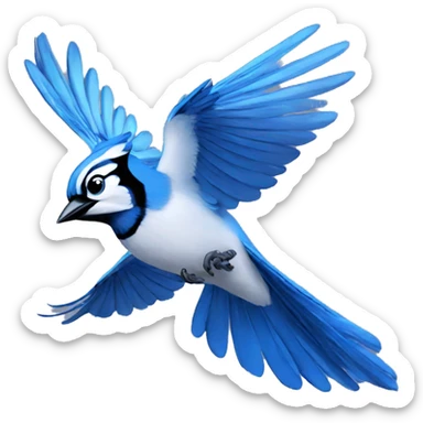 flying blue jay sticker