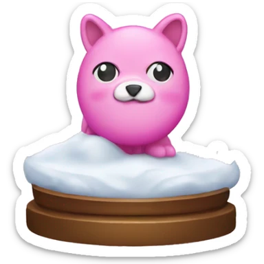 Pink snowglobe sticker