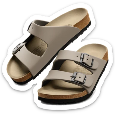 Birkenstock Boston taupe open back clog slide mule sticker