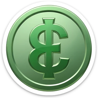 Cashapp emoji, a green dollar symbol with white background, no faces, like the app called cashapp sticker