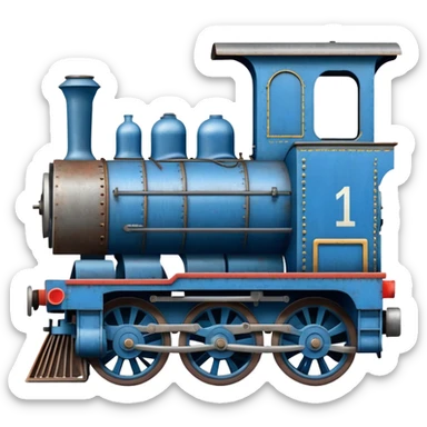 blue tank engine train locomotive sticker