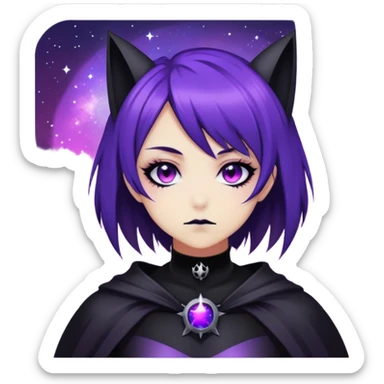 Gorgeous Cute Gothic Edgy Nebula Gradient Beautiful Anime Emo BatLady sticker