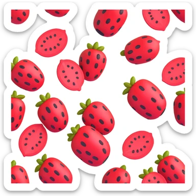 Guaraná berries, modern and dimensional sticker