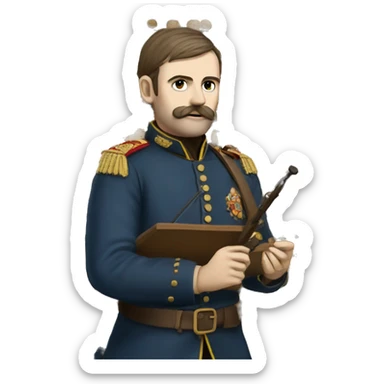 Crimean War soldier keeping abacus sticker