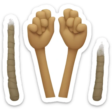 two palms crossed to form double eagle sticker