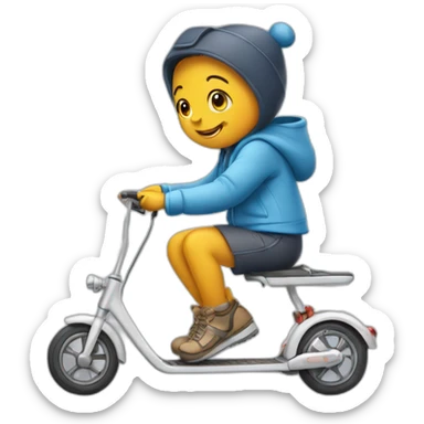 Winnie avec une trotinette sticker