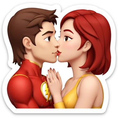 The Flash in Kiss She Flash Girl Romantic Hulk "3d Emoji Old" sticker
