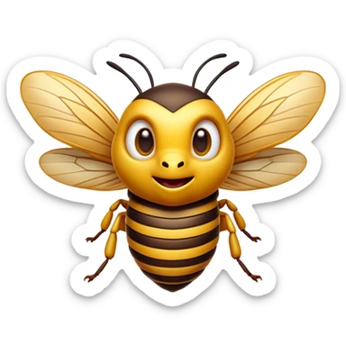 Cinematic Comical Hornet Portrait Emoji, Head tilted dramatically with an exaggeratedly shocked expression, featuring a sharply striped body with wide, comically expressive eyes full of playful disbelief and animated wings, Simplified yet hilariously expressive features, highly detailed, glowing with a slightly sassy glow, high shine, dramatic yet playful, stylized with an air of cheeky insect mischief, soft glowing outline, capturing the essence of a meme-worthy hornet that looks ready to buzz its way into viral fame! sticker