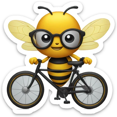 A bee on the bike with glasses sticker