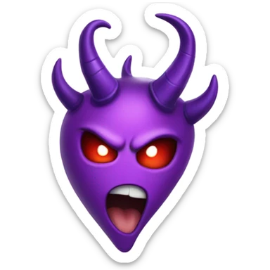 purple heart with purple devil horns sticker
