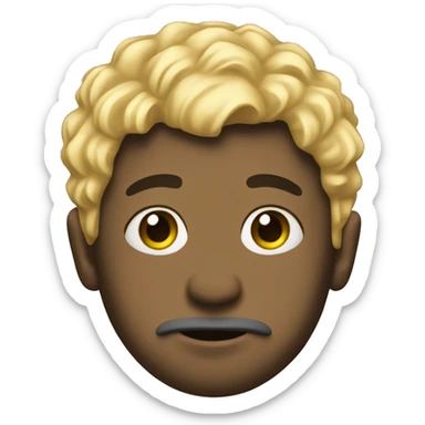 Somone with a blonde hair and he homeless sticker