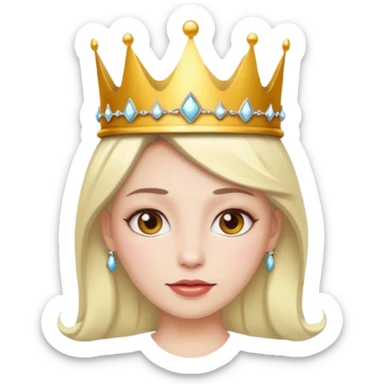 Colocha blanca con corona de reina  sticker