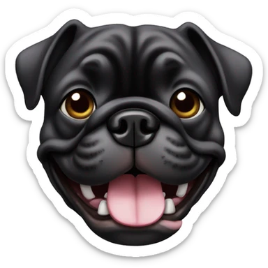 Bouledogue français noir sourire sticker