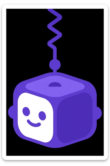 Add a zig zag antenna to the top of the robot's head, matching the style and color scheme of the original image. sticker