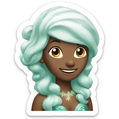 Merry Christmas mermaid sticker