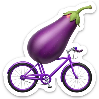 Eggplant on bike sticker