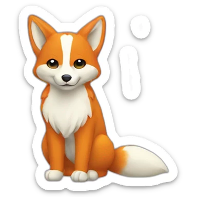 Renard arc-en-ciel sticker