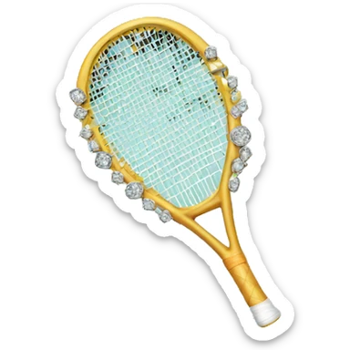 Tennis racquet with diamonds on the racquet so it looks elegant  sticker