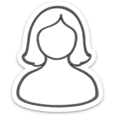 feminine icon, soft curves, elegant, simple, monochrome sticker