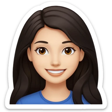 CHEVEUX UN PEU PLUS FONCER AVC DU MAQUILLAGE mais on voit pas le maquillage et elle a des cheveux long sticker