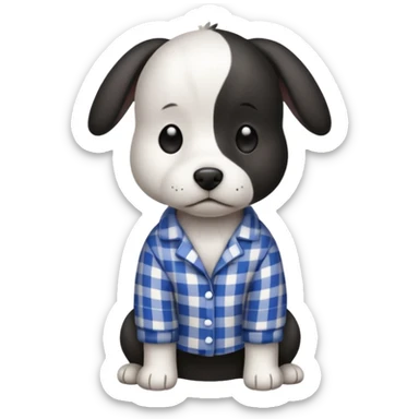 Black and white dog in mal pj's sticker