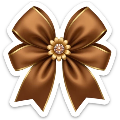 brown flower bow with glitter sticker