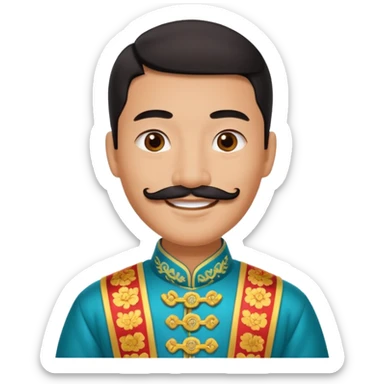 Chinese groom, traditional, culture of chinese, smiley on face. sticker