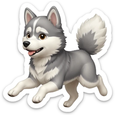 husky dog escaping sticker
