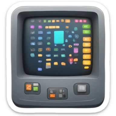 90s command terminal app icon sticker