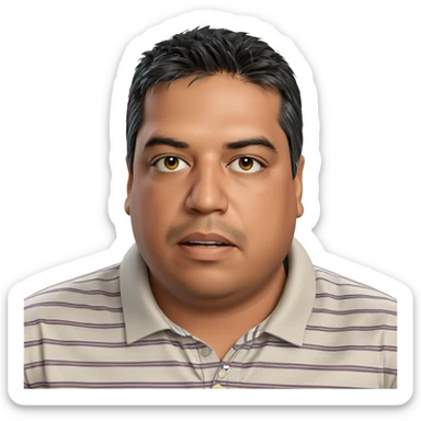 portrait of a striped shirt boy sticker