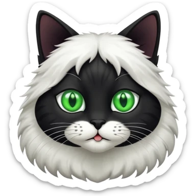 GATA NEGRO CON BLANCO sticker