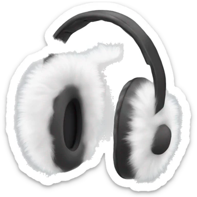 fluffy white winter earmuffs sticker