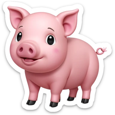 cinematic-[realistic pig]-realistic-full-body-standing-emoji,-tail-flicking-lazily,-head-tilted-dramatically,-sleek-[pink]-skin,-simplified-yet-realistic-focused-features,-highly-detailed,-glowing-with-an-almost-sarcastic-glow sticker