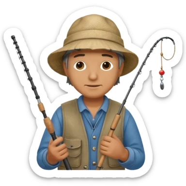 poisson pêcheur sticker