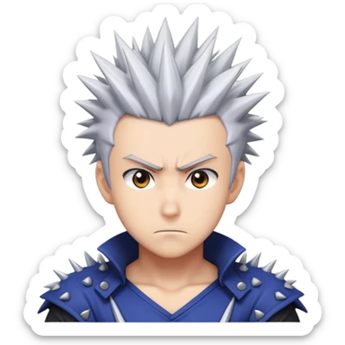 Anime hero with spiky hair and determined expression sticker