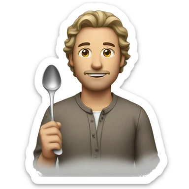 Man with spoon sticker