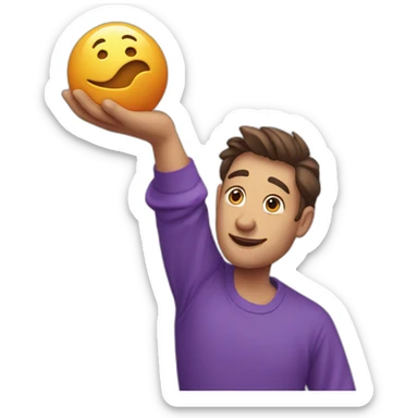 Un homme violet avec une grosse pierre dans les mains sticker