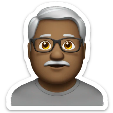 Fat man with brown eyes, gray hair, and dark glasses sticker