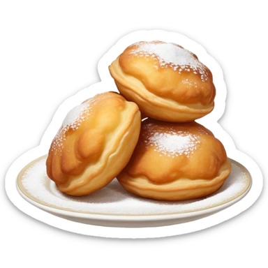 buñuelos de cuaresma, Spanish Lenten fritters, fried dough balls dusted with sugar sticker