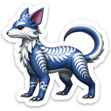 Shiny Oriental Japanese-patterned Linoone-Absol-Trico-Hybrid (Full body) sticker