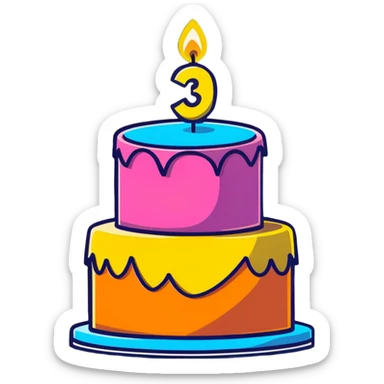 30th birthday pink celebration sticker