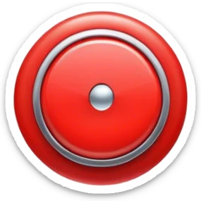 red button pressed no hand sticker