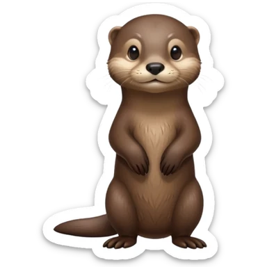 cinematic-noble [otter]-realistic-full-body-standing-emoji,-tail-tucked-close,-head-tilted-dramatically,-sleek-[brown]-fur,-simplified-yet-realistic-focused-features,-highly-detailed,-glowing-with-an-almost-sarcastic-glow  expressive eyes sticker