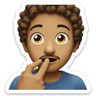 Me passing my little finger on my mouth   sticker