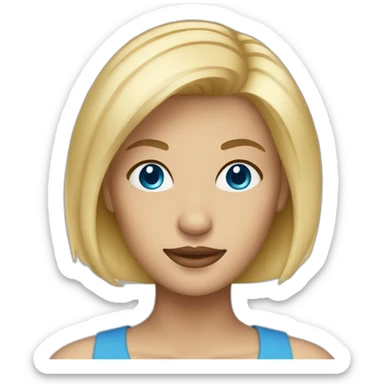 blondie woman face with blue eyes short hair sticker