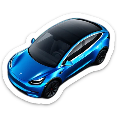 Tesla model y bleue sticker