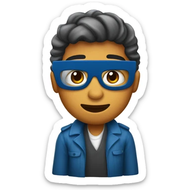 Crea un emoji de una mestra joven de 27 años que da inglés, es jefa de estudios y tiene el pelo castaño, ondulado y ojos azules sticker